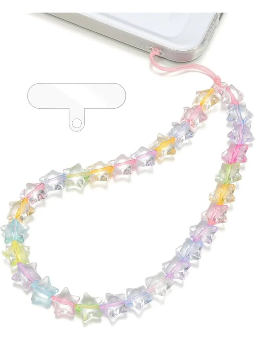 Beaded Star Phone Charm Wrist Strap Lanyard, Anti-Theft Wristlet for iPhone